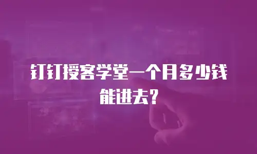 钉钉授客学堂一个月多少钱能进去？
