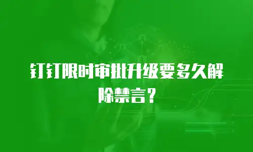 钉钉限时审批升级要多久解除禁言？