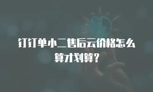 钉钉单小二售后云价格怎么算才划算？