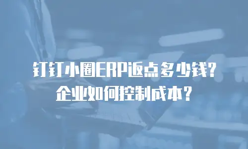 钉钉小圈ERP返点多少钱？企业如何控制成本？