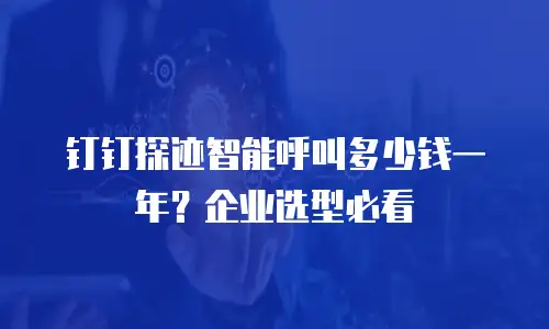 钉钉探迹智能呼叫多少钱一年？企业选型必看