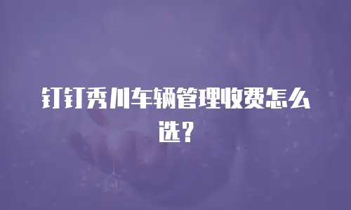 钉钉秀川车辆管理收费怎么选？