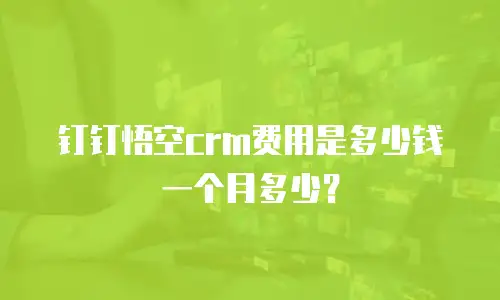 钉钉悟空crm费用是多少钱一个月多少？