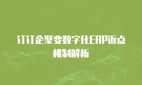 钉钉企聚变数字化ERP返点机制解析
