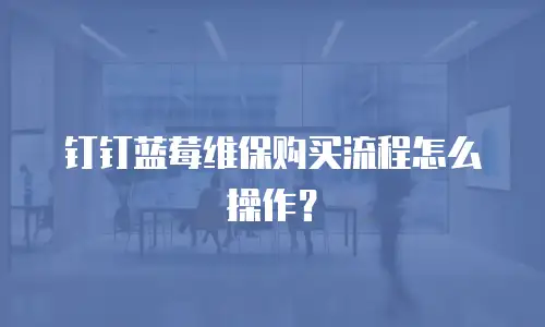 钉钉蓝莓维保购买流程怎么操作？