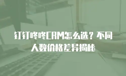 钉钉咚咚CRM怎么选？不同人数价格差异揭秘