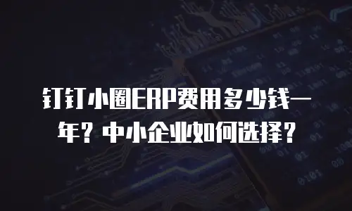 钉钉小圈ERP费用多少钱一年？中小企业如何选择？