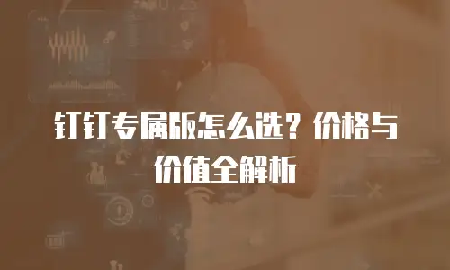 钉钉专属版怎么选？价格与价值全解析
