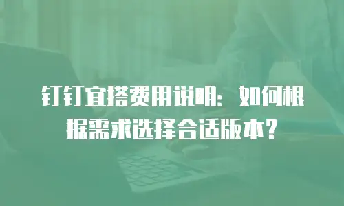 钉钉宜搭费用说明：如何根据需求选择合适版本？