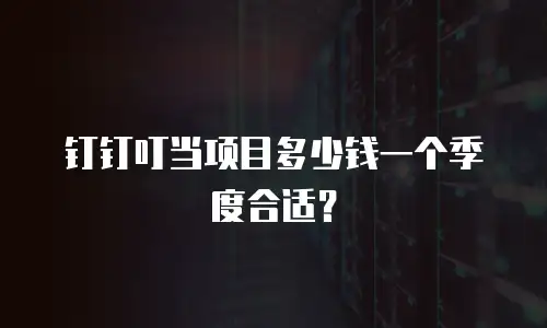 钉钉叮当项目多少钱一个季度合适？