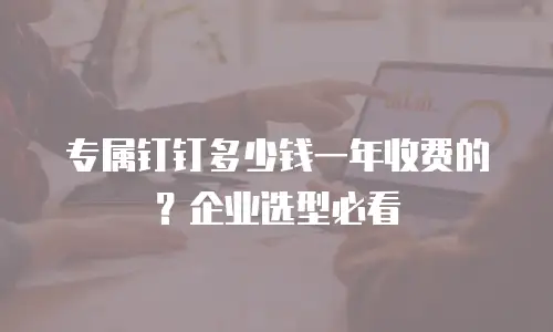 专属钉钉多少钱一年收费的？企业选型必看