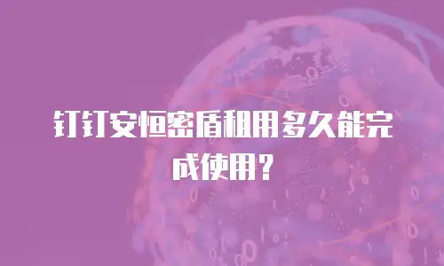 钉钉安恒密盾租用多久能完成使用？