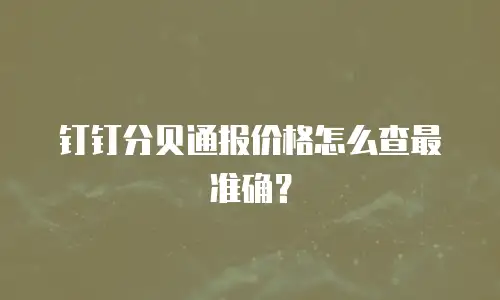 钉钉分贝通报价格怎么查最准确？