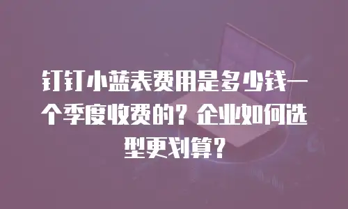 钉钉小蓝表费用是多少钱一个季度收费的？企业如何选型更划算？