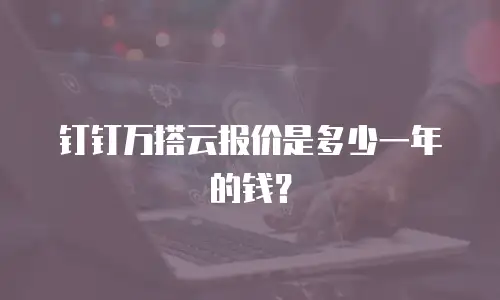 钉钉万搭云报价是多少一年的钱？