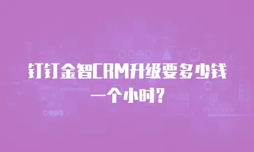 钉钉金智CRM升级要多少钱一个小时？