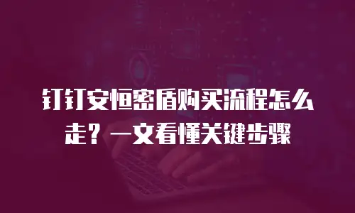 钉钉安恒密盾购买流程怎么走？一文看懂关键步骤