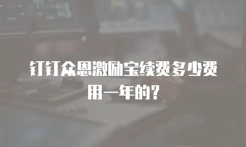 钉钉众恩激励宝续费多少费用一年的？
