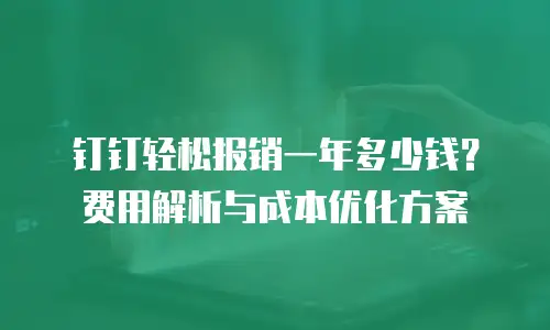 钉钉轻松报销一年多少钱？费用解析与成本优化方案