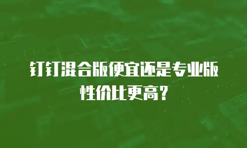 钉钉混合版便宜还是专业版性价比更高？