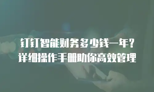 钉钉智能财务多少钱一年？详细操作手册助你高效管理