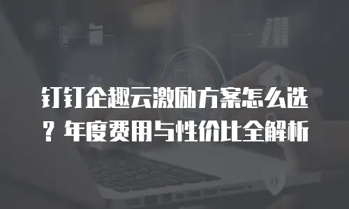 钉钉企趣云激励方案怎么选？年度费用与性价比全解析