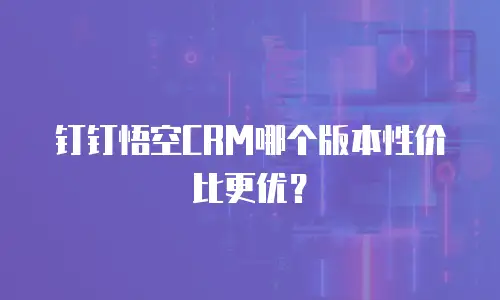 钉钉悟空CRM哪个版本性价比更优？