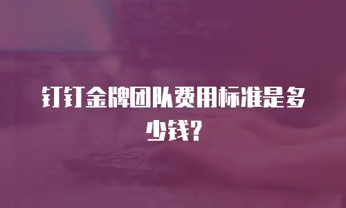 钉钉金牌团队费用标准是多少钱？