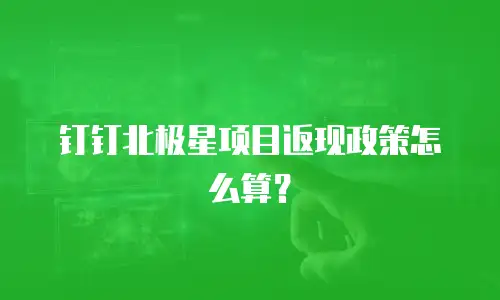 钉钉北极星项目返现政策怎么算？