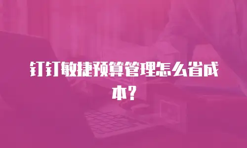 钉钉敏捷预算管理怎么省成本？