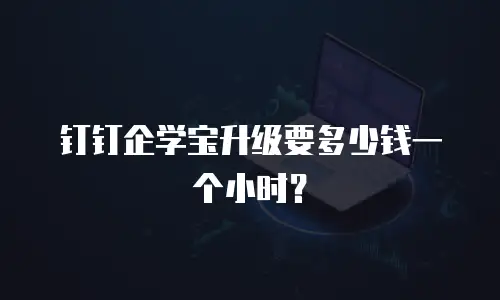 钉钉企学宝升级要多少钱一个小时？