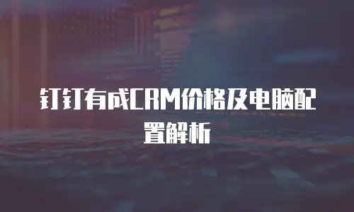 钉钉有成CRM价格及电脑配置解析