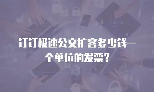 钉钉极速公文扩容多少钱一个单位的发票？