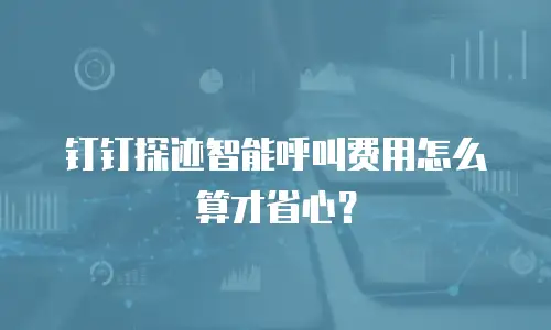 钉钉探迹智能呼叫费用怎么算才省心？