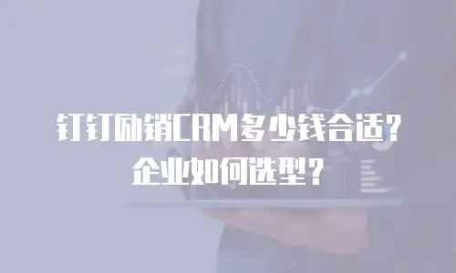 钉钉励销CRM多少钱合适？企业如何选型？