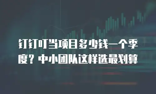 钉钉叮当项目多少钱一个季度？中小团队这样选最划算
