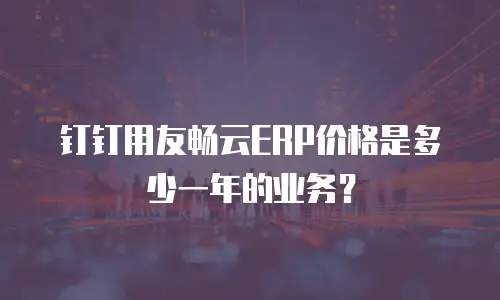 钉钉用友畅云ERP价格是多少一年的业务？