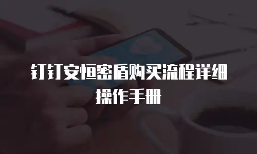 钉钉安恒密盾购买流程详细操作手册