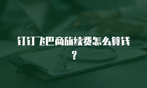 钉钉飞巴商旅续费怎么算钱？