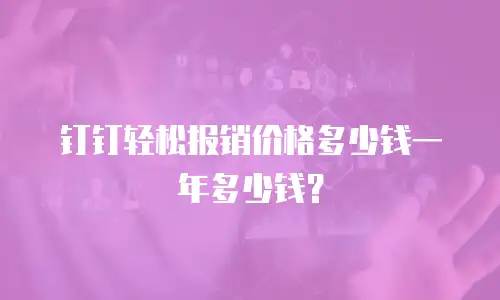 钉钉轻松报销价格多少钱一年多少钱？