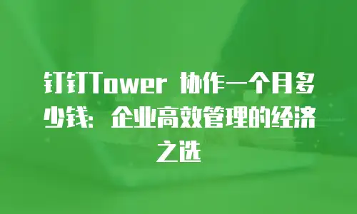 钉钉Tower 协作一个月多少钱：企业高效管理的经济之选