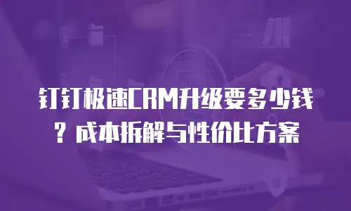 钉钉极速CRM升级要多少钱？成本拆解与性价比方案