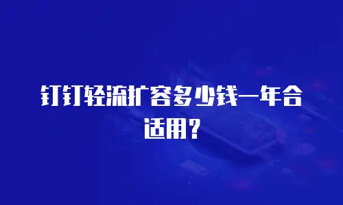 钉钉轻流扩容多少钱一年合适用？