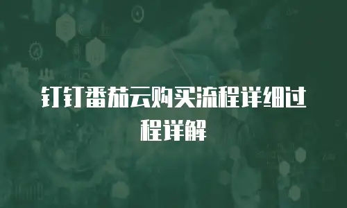 钉钉番茄云购买流程详细过程详解