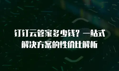 钉钉云管家多少钱？一站式解决方案的性价比解析