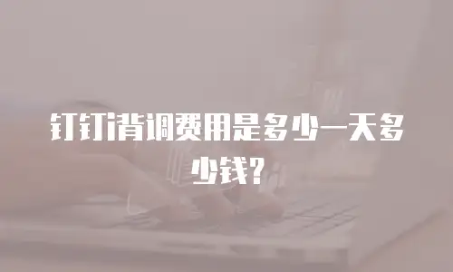 钉钉i背调费用是多少一天多少钱？