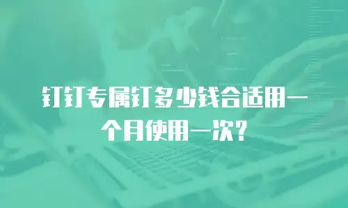 钉钉专属钉多少钱合适用一个月使用一次？