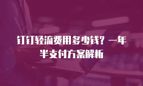 钉钉轻流费用多少钱？一年半支付方案解析