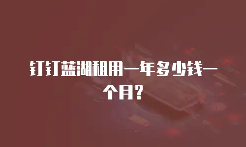 钉钉蓝湖租用一年多少钱一个月？