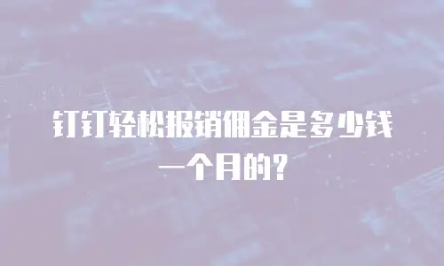 钉钉轻松报销佣金是多少钱一个月的？